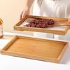 Деревянный бамбуковый поднос, однотонные тарелки для фруктовых закусок, поднос для хлеба, для хранения чая, фруктового хлеба для барбекю