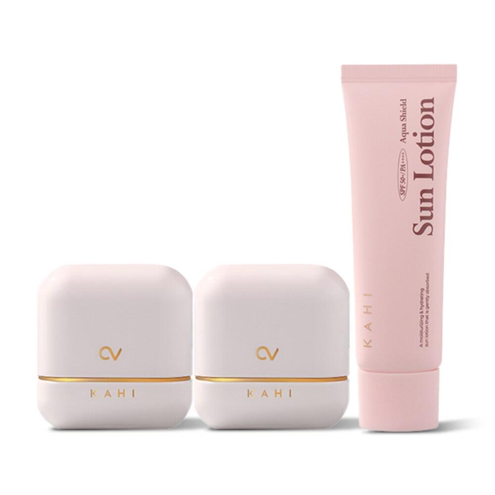 KAHI Солнцезащитный карандаш CV Shine Fit Caviar 13,5 г x 2 + солнцезащитный лосьон 50 мл x 1