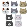 Tsumuku "10-Pack" Cute Cat Coasters, Silicone, Non-Slip, PVC, Lightweight, Nordic Design, Perfect for Office Use, Housewarming Gifts, Christmas, and N
