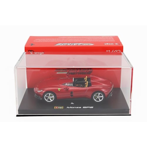 Bburago Ferrari Monza 1/43 Scale Diecast Model Car, FERRARI MONZA SP2 2018 (Red Metallic), Signature Series