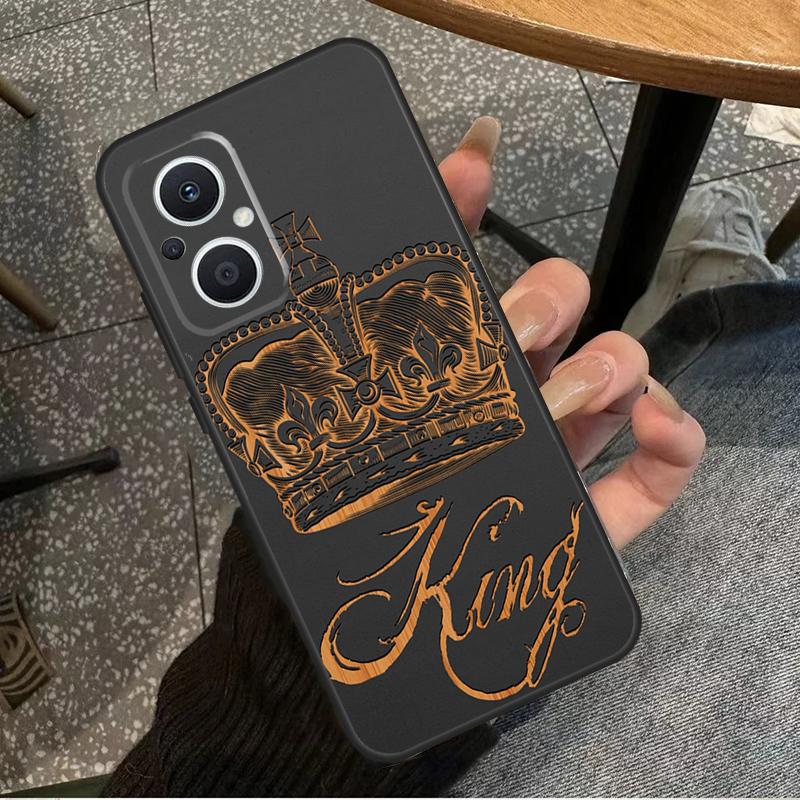 Король Королева Корона Для OPPO Reno 14 13 12 11 10 Pro 8T 11F 12F 13F 14F 7 8 Lite OPPO Find X8 X6 X5 X9 Pro Чехол