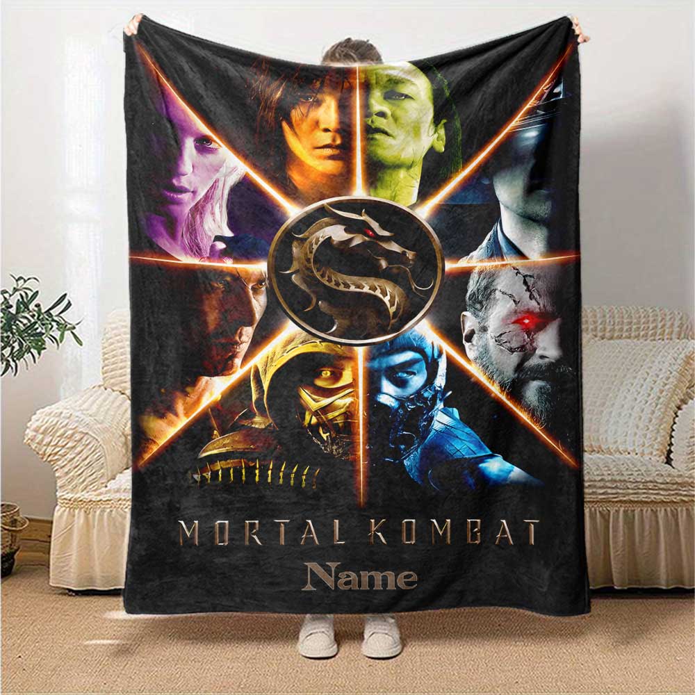 Warner Bros. Films (6) Customize Text Blanket Throw Personalized Blanket Durable Comfort for Office Seaside Couch Bed Four Seasons Multipurpose