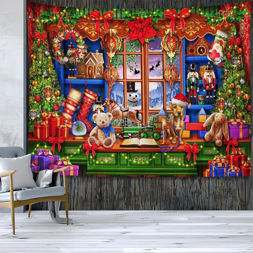 Рождественские гобелены, гобелены, богемные хиппи, украшение комнаты в общежитии, большие тканевые стены, шторы, простыни, пляжные полотенца