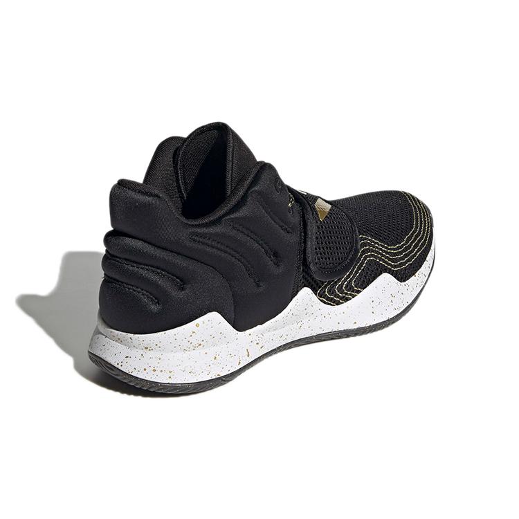 Adidas Deep Threat Primeblue J Abrasion Resistant Low top Children's Basketball Shoes Black Gold S29014