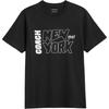 Мужская футболка с принтом букв, круглым вырезом и коротким рукавом, черная CW772-BLK