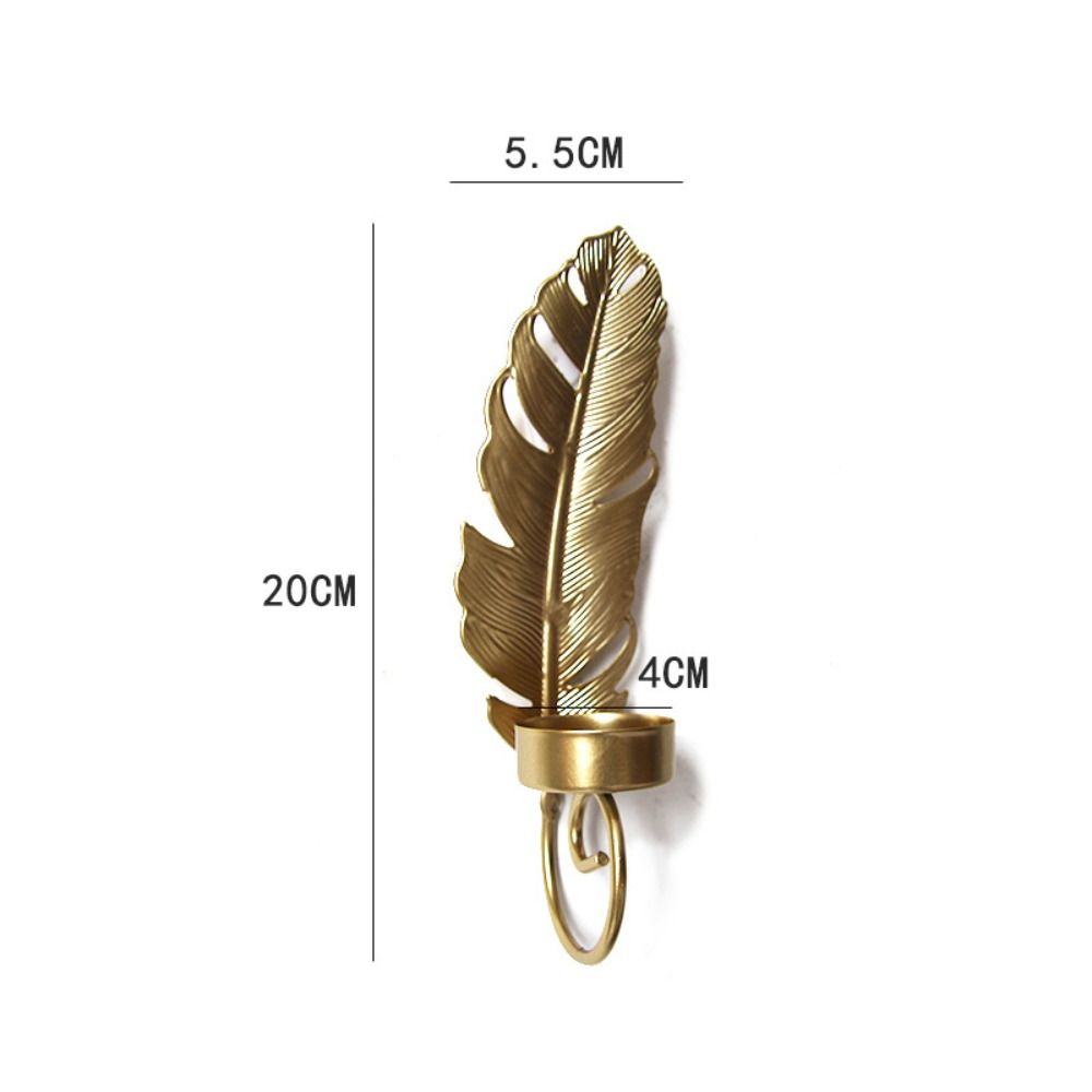 Nordic Style Leaf Candlestick Holder Iron Art Metal Candlestick Holder Wedding Table