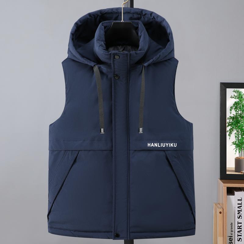 Большие размеры S-8XL Зимние безрукавки парки Мужская верхняя одежда Водонепроницаемая Модная Мужской теплый жилет с капюшоном