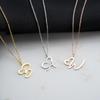 New Rose Gold Stainless Steel Custom Letter Pendant Necklace Personalized Heart Letter Christmas Birthday Gift Necklace