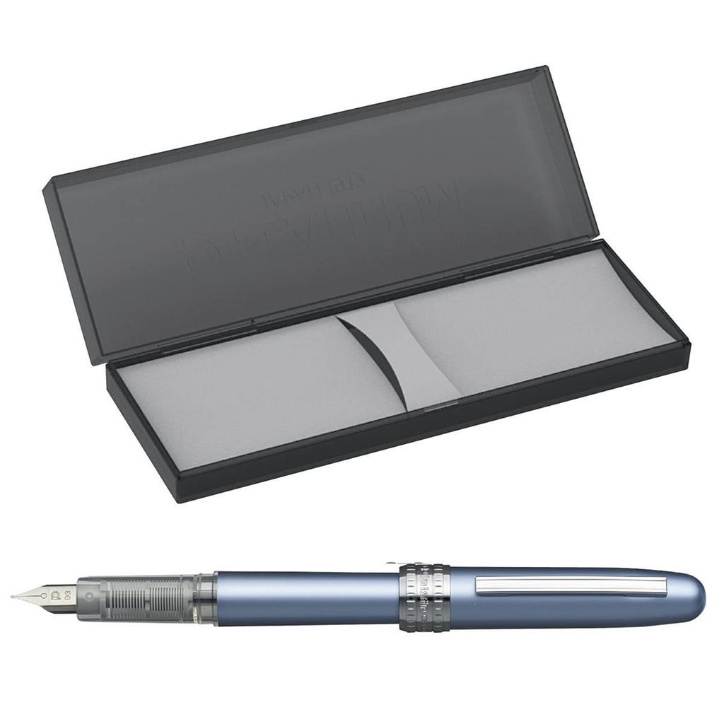 Platinum Fountain Pen Plaisir Fine Point Frosty Blue PGB-1000B#57-2