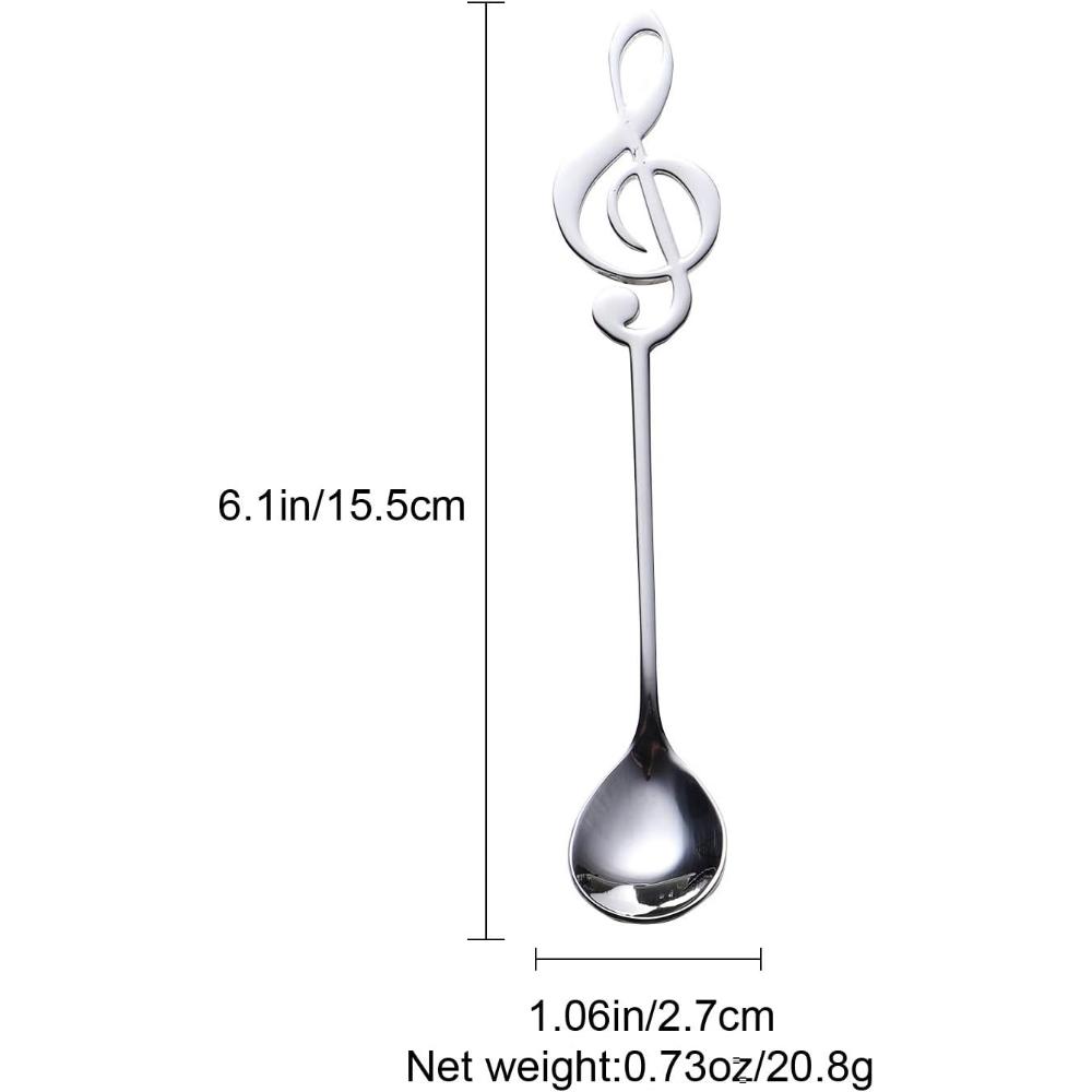 6 шт. кофейная ложка из нержавеющей стали 304, ложка для музыкальных нот, музыкальный бар, ледяной бар, креативный подарок, ложка для перемешивания, посуда, аксессуары