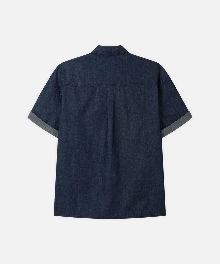 DRAW FIT [Genflox X Drawfit] Льняная джинсовая рубашка с подворачивающимися рукавами [3 цвета]