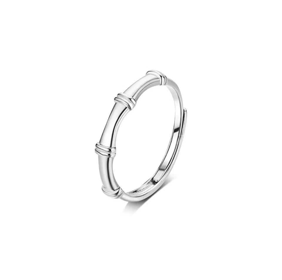 New Chinese Bamboo Couple Ring Women's Simple Niche Design, High-end New Open Pair Ring Gift for Girlfriend