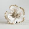 Sparkling Artificial Poinsettia Flower Velvet Fabric Xmas Floral Pick Accessory  Party