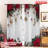 2D Flat Printing 2pcs Merry Christmas Party Curtains Holiday Christmas3 Durable Polyester Without Electricity Party Decorations