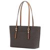 Michael Kors Quinn Quinn Бренд Логотип Искусственная кожа Сумка-тоут Сумка для покупок Ручная сумка на плечо Средняя Женская Коричневая