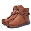 Genuine Leather Women Boots Lady Handmade Soft Ankle Boot Women Comfortable Casual Shoes Woman National Style Short Boots