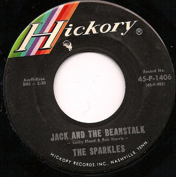 7-дюймовая пластинка SPARKLES Джек и бобовый стебель 45P1406 Hickory Records 1966 США Рок Б/у