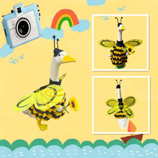 Easter Goose Outfit Graduation Bees Ladybug Clothes Set for Standard Lawn Goose 23" Spring Summer Happy Easter Bunny Porch Goose Sign Garden