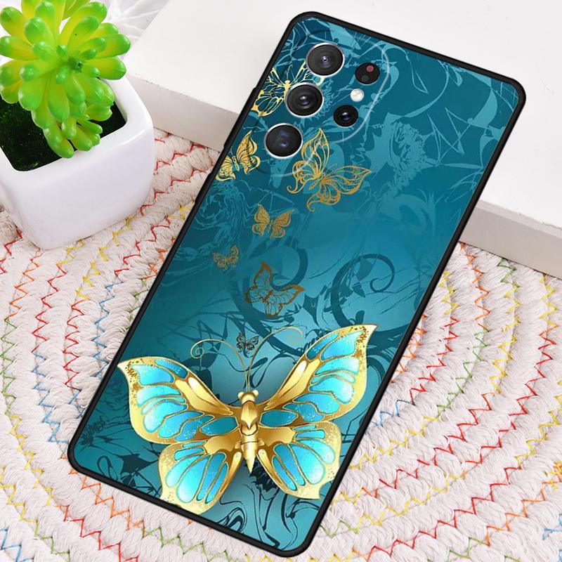 Синий Чехол-бабочка для телефона Samsung Galaxy note 10 pro S26 Ultra S23 S24 FE S25 S21 S22 PLUS противоударный Чехол