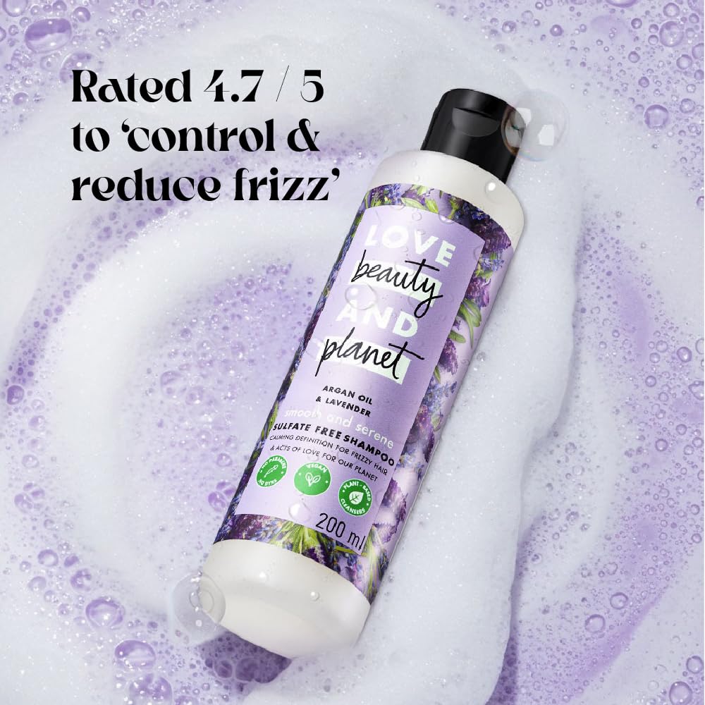 Love Beauty And Planet Argan Oil Lavender Sulfate-Free Smooth Serene Shampoo 400ml Pack