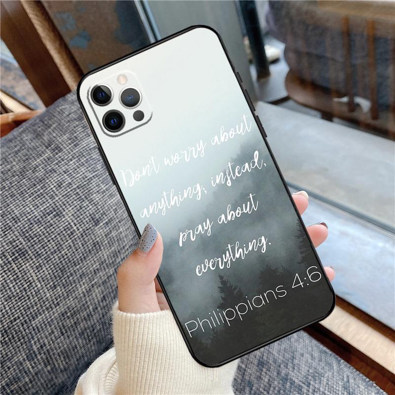 Bible Verse Philippians Jesus Christ Phone Case For iPhone 16 15 14 13 11 12 Pro Max 12 13 mini XR 15 16 Plus 16e Cover Shell