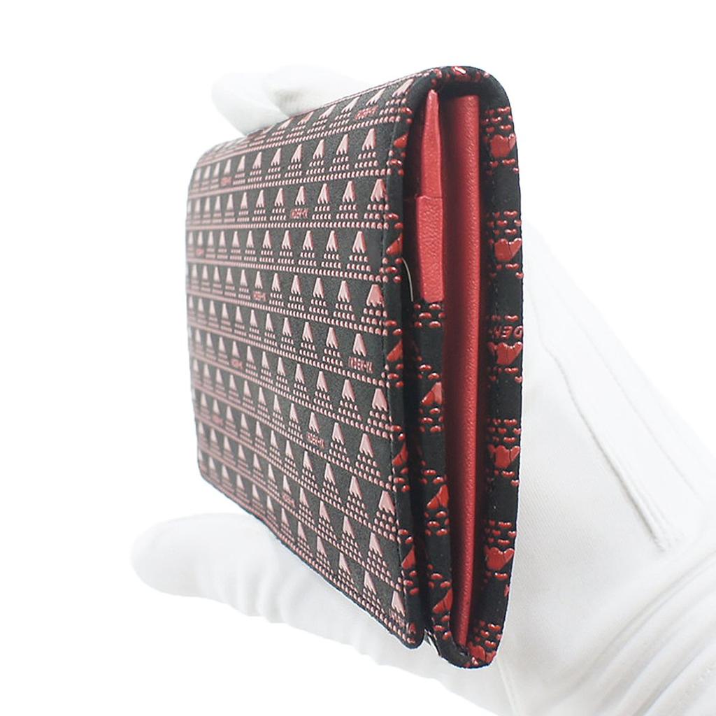 Длинный кошелек Inden с монетами из оленьей кожи Fuji, черный фон x красный лак [Indenya], кошелек, Takane, Mt. образец, 2808-21