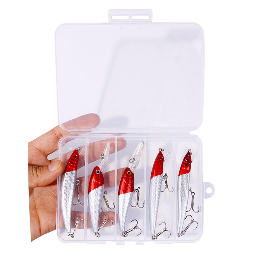 5 шт./кор. красная голова Crankbait Minnow, набор рыболовных приманок, искусственная приманка, рыболовные воблеры, рыболовные снасти для плавания карпа