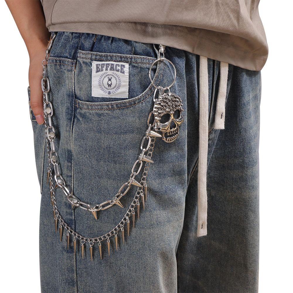 Metal Punk Belt Chain Hip Hop Pants Chain Fashion Tassel Jeans Chain Male