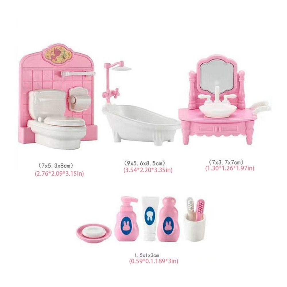 Play Toy Pink Dollhouse Furniture Armchair Couch Set Miniatures Furniture Doll House Accessories