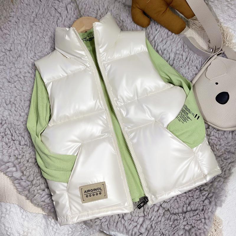 Девочки Мальчики Малыши Дети Пуховый жилет Жилет Мультяшный Теплый Плюс Утолщенный Зима Осень Куртка Детская Одежда