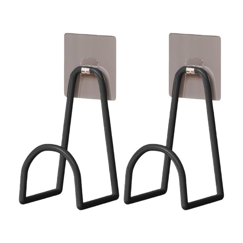 Badminton Racket Holder Wall Mount Rack with Strong Adhesive Metal Space Saving Organizer for Sports Equipment