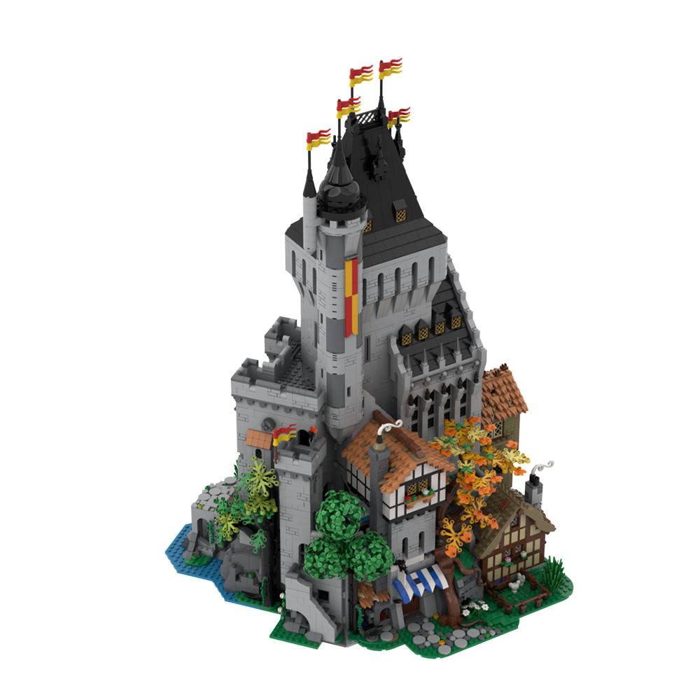 9649 ДЕТАЛЕЙ MOC Средневековый Высокая Башня Рыцарей Льва Строительные Блоки Модель Средневековая Архитектура Замка Кирпичи Сборка Игрушки Подарки