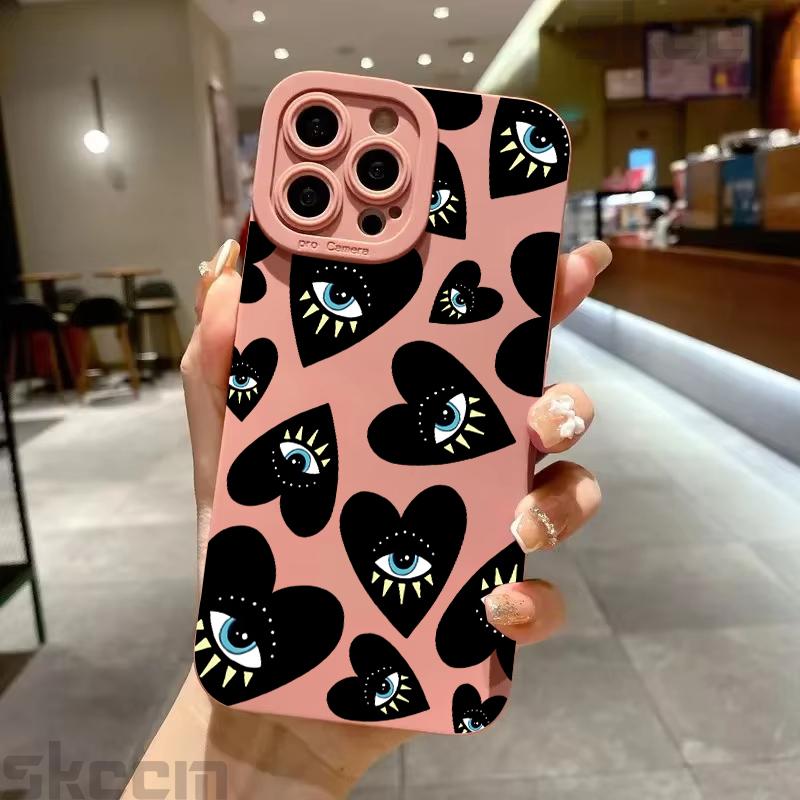 Креативный силиконовый чехол для телефона с узором «Сглаз» для iPhone 16 Pro Max 14 15 Plus 11 12 13 Mini X XS XR 7 8 16E Ударопрочный чехол