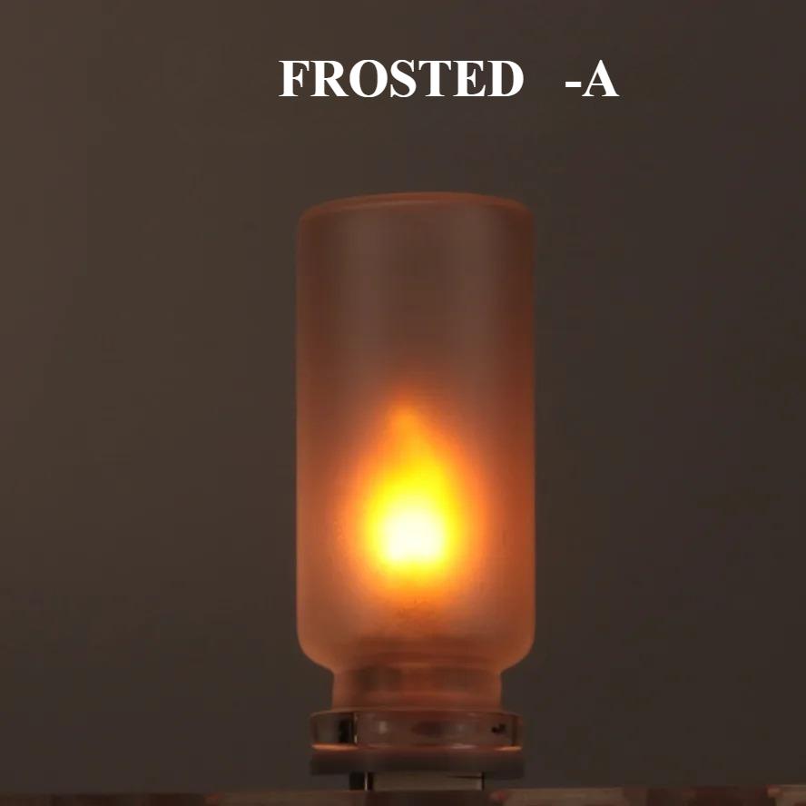 Car USB Flame Flickering Night Light Frosted Clear Glass LED Flickering Dynamic Candle Light DIY Car Home Atmosphere Lighting Neon Lights 4