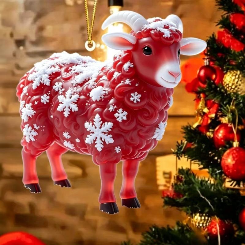 Блестящий подвесной ornament Коза 2D Плоский Акриловый Искусственный Стразы Подвеска для Декора Хэллоуина Аксессуар для Костюма Подарок