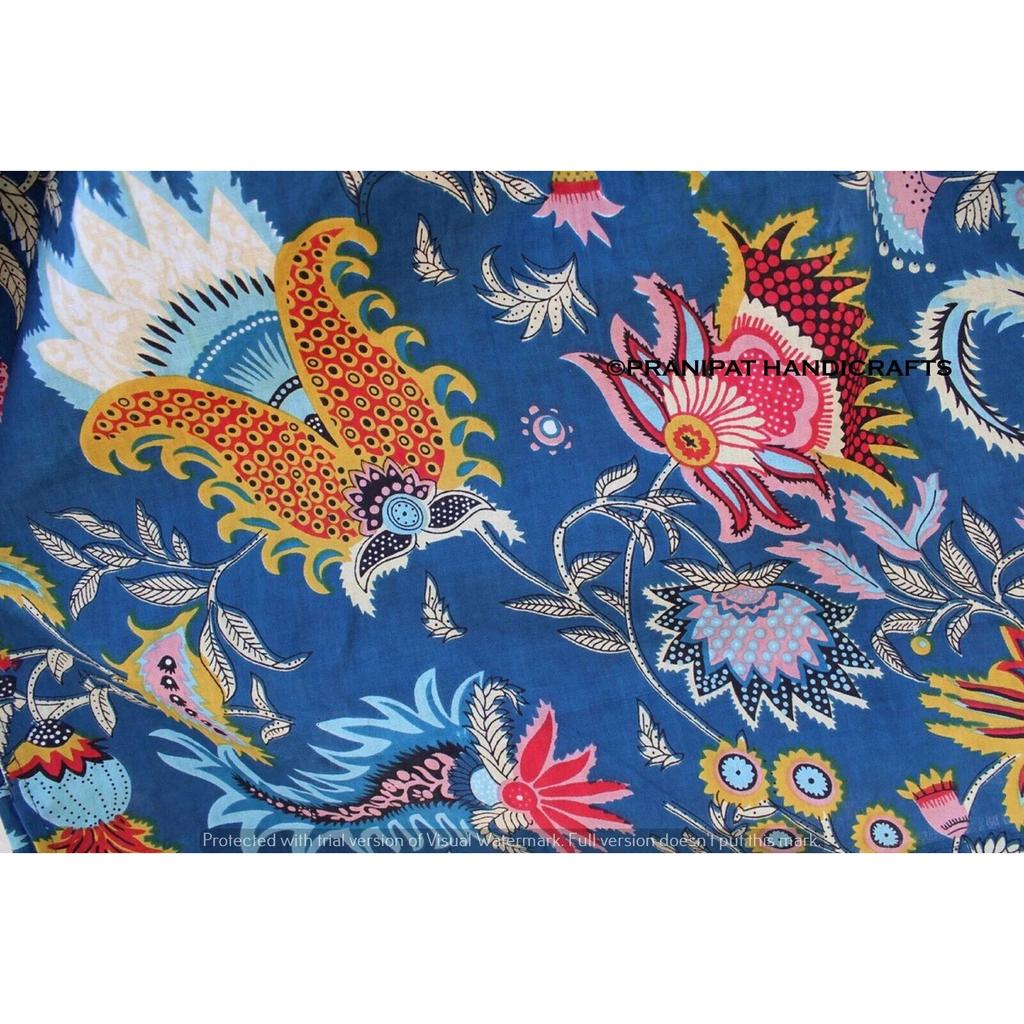 Женское хлопковое хиппи, летняя синяя одежда для сна, длинное платье-кафтан с принтом Мукат CKFTN-SCRN-FULL-BUYIT-118