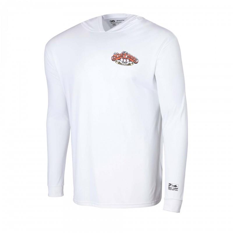 Mens PELAGIC Long Sleeve Hooded Fishing Shirt UPF 50 Quick Dry Breathable Sun Protection Bass Fly Fall
