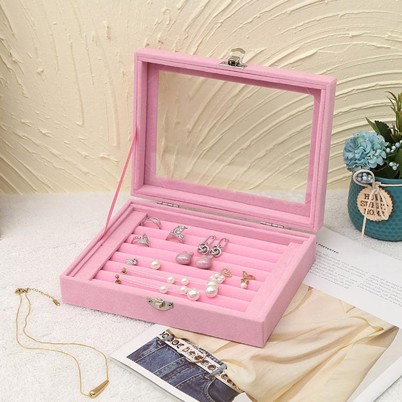 Stylish and Luxurious Jewelry Storage Box, Flannel Jewelry Storage Box for Rings, Earrings, Necklaces and Bracelet Storage Boxes