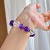 12Mm High Quality Royal Grape Purple Natural Amethyst Lemon Citrine Bracelet