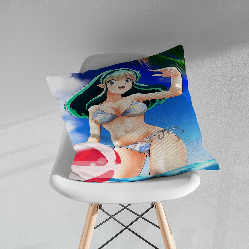 Urusei Yatsura Anime Office Cushion Pillowcase Car Cushion CoverXCM Lumbar Pillowcase Sofa Pillowcover