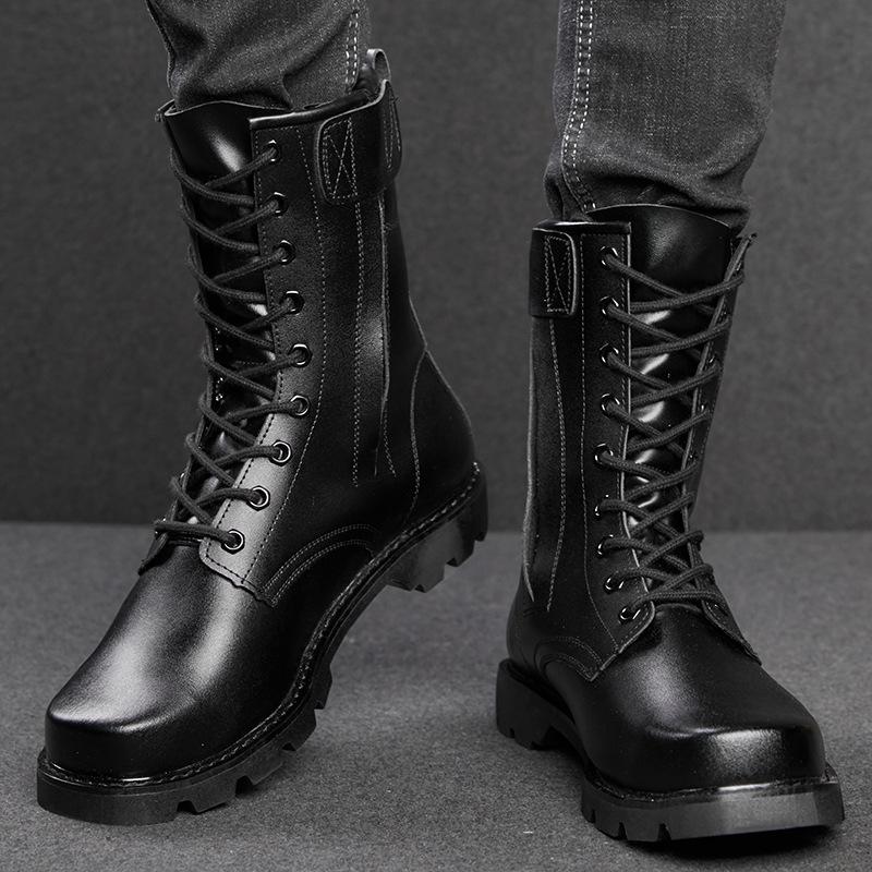Fashion Unisex Genuine Leather Desert Boots Steel Toed Steel Soled Safety Work Boots Men Boots 2024 Winter Plus Velvet
