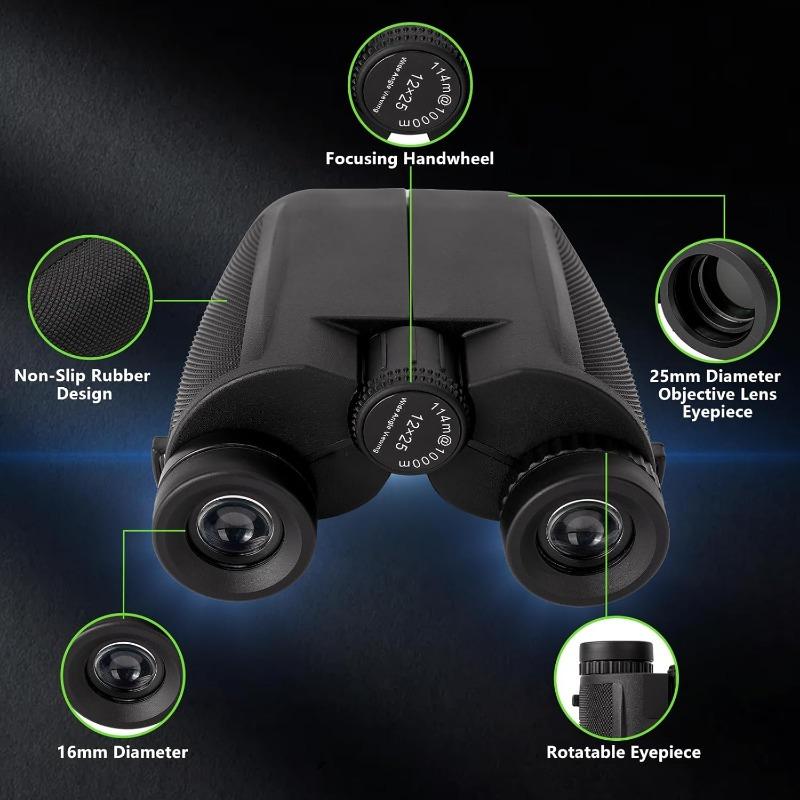 Компактный бинокль 12×25 для наблюдения за птицами, бинокли с простой фокусировкой для детей и взрослых, для любителей наблюдения за птицами и охоты, кемпинговые принадлежности для детей