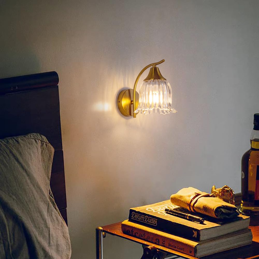 Stylish LED Wall Light with a Nordic Design, This Simple, Glass-backed Wall Lamp Provides Indirect Lighting for Bathrooms, Bedrooms, Dining Rooms,