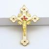 62KD Metal Enamel Crystal Flower Crucifix for Cross Spiritual Religious Jesus Catholic Blessing Hand Holding Faith Gifts Prayer