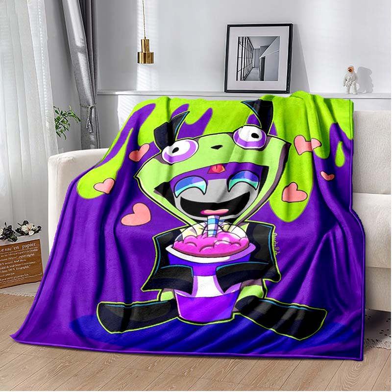 Одеяло с героями мультфильмов Invader ZIM Gir, уютное мягкое одеяло, одеяло для дивана, прочный декор для детей, женщин и мужчин, дорожное одеяло, мягкое покрывало