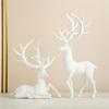 Resin Elk Figurines Reindeer Sculpture With Fine Detailing Resin Deer Statue For Upscales Home And Office Accent