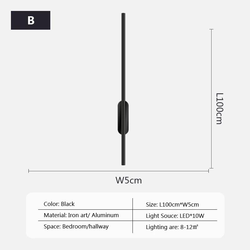 Современный светодиодный настенный светильник с длинной палкой, простой скандинавский фон для интерьера, настенные светильники для гостиной, спальни, лестницы, отеля