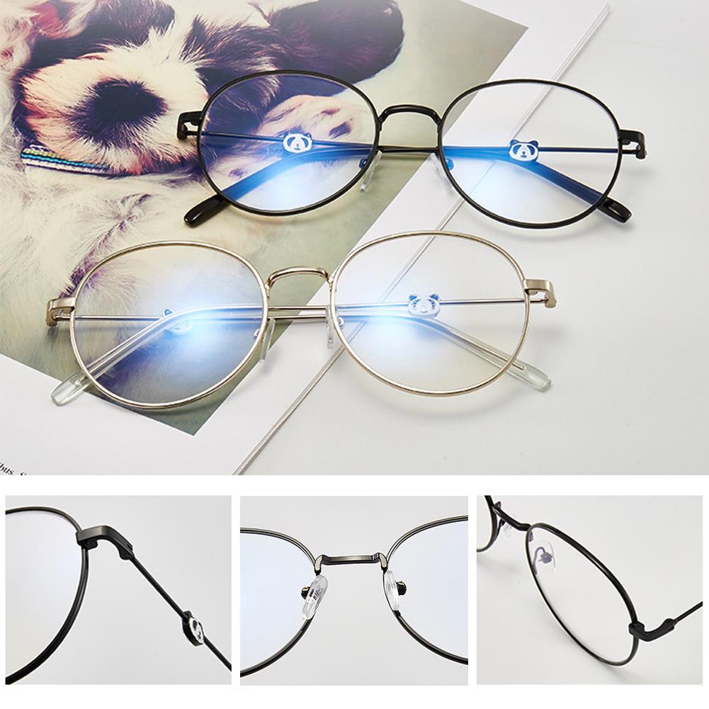 Модные женские офисные очки с защитой от синего света, большие компьютерные очки с большой металлической оправой, милые женские синие блокирующие очки в виде панды