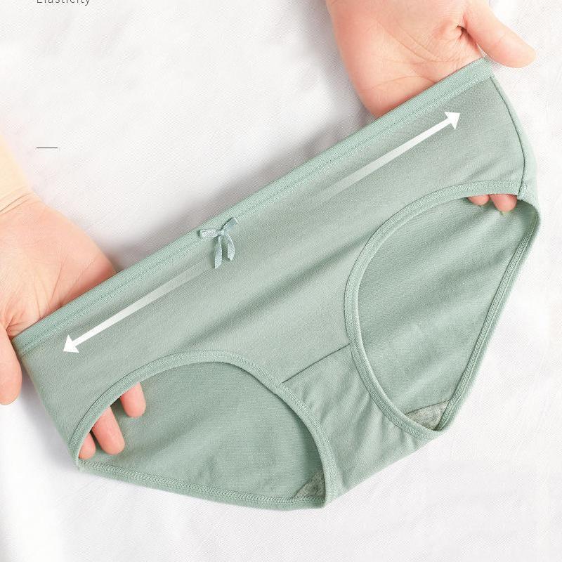 5Pcs/Set Cotton Women Panties Breathable Underwear Cute Bow Girls Briefs Low Waist Underpants