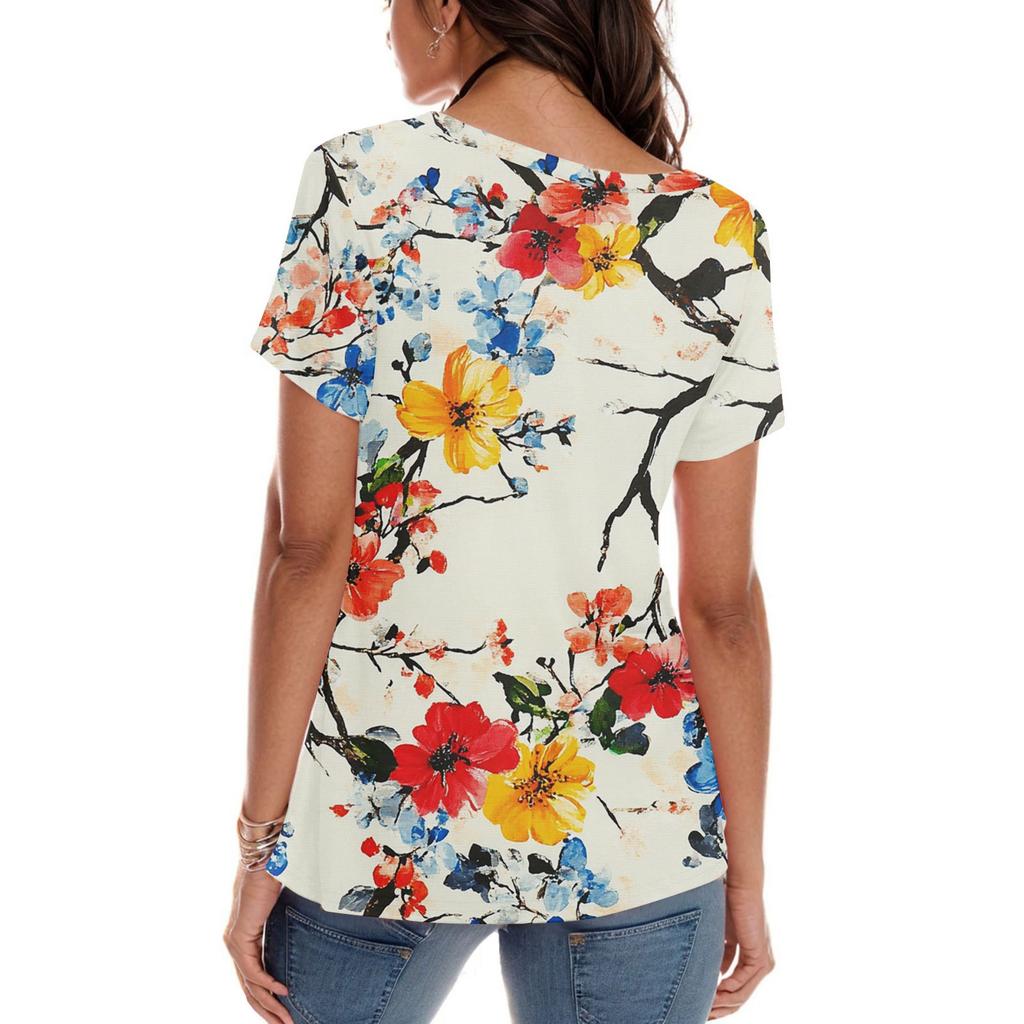 Женская мода повседневная футболка с круглым вырезом и короткими рукавами, топ, футболка, топ